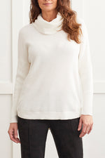 Tribal  Fall/Winter 2023-1533O/576-Cowl Neck Sweater-Cream - The Coach Pyramids