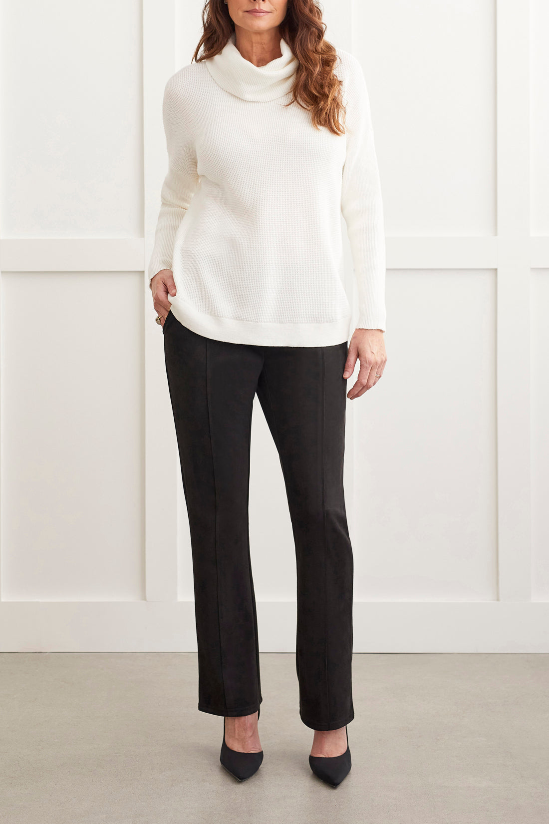 Tribal  Fall/Winter 2023-1533O/576-Cowl Neck Sweater-Cream - The Coach Pyramids