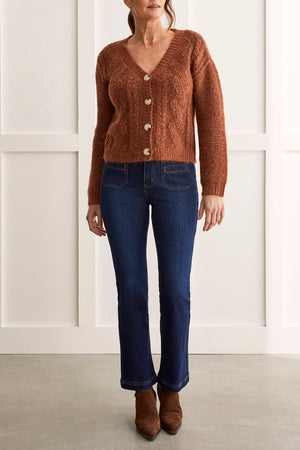 Tribal  Fall/Winter 2023-1540O/3621-Sweater Cardigan-Copper - The Coach Pyramids