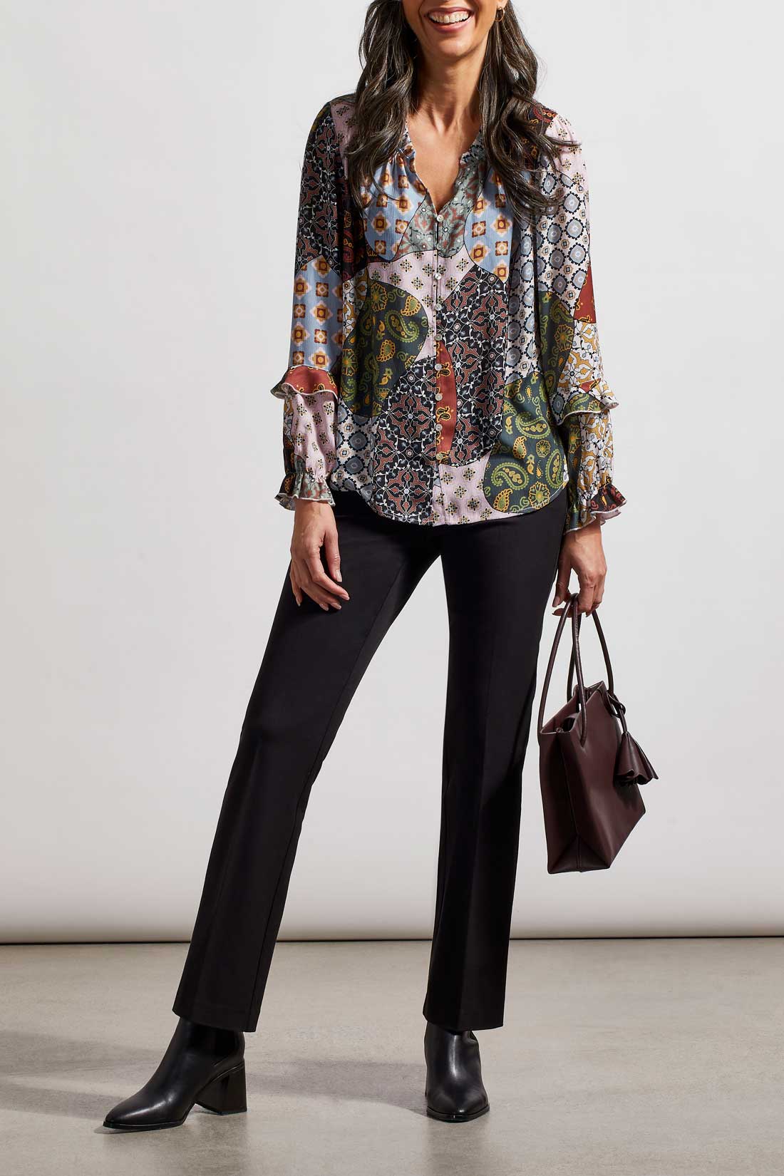 Tribal  Fall/Winter 2023-1543O/3555-Trouser-Black - The Coach Pyramids