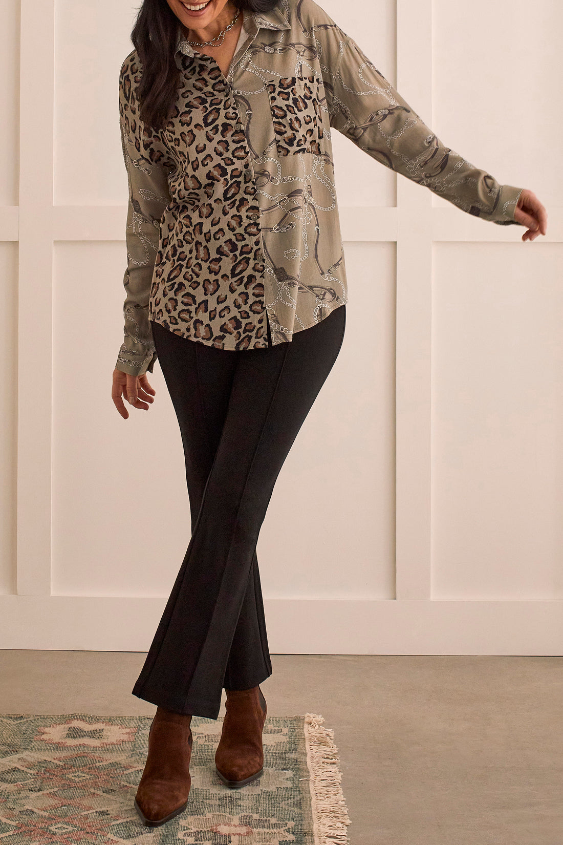 Tribal  Fall/Winter 2023-1545O/3840-Pull On Pant-Black - The Coach Pyramids