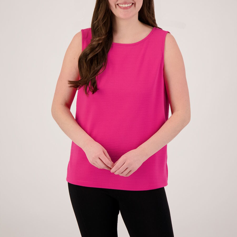 Multiples-Spring/Summer 2025-M15405TM-Scoop Neck Stripe Tank Top-Fuchsia - The Coach Pyramids
