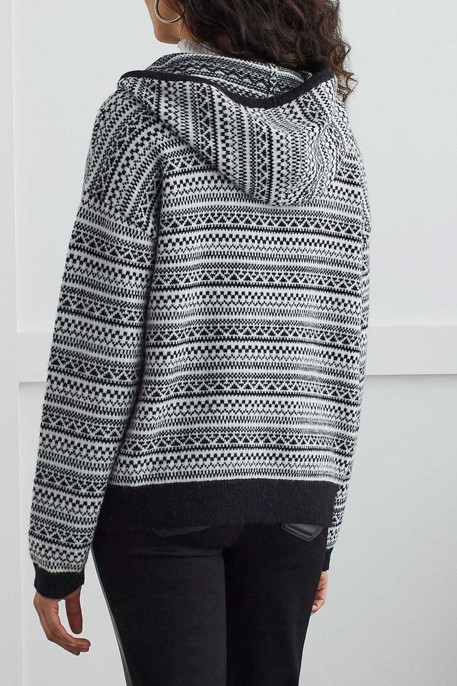 Tribal  Fall/Winter 2023-1559O/3829- Hoodie Sweater-Black - The Coach Pyramids