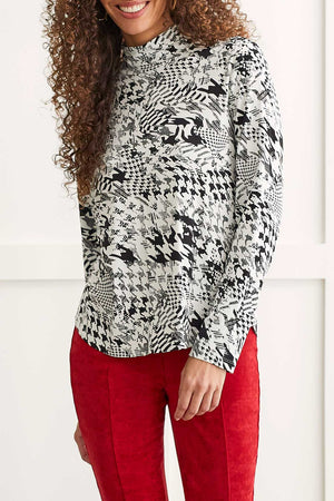 Tribal  Fall/Winter 2023-1562O/3457- Mock Neck Top-Cream - The Coach Pyramids