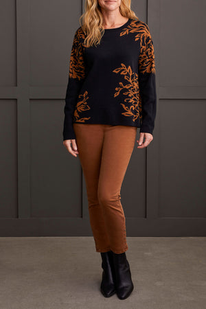 Tribal Fall 2024-1597O/0933-Reversible Crew Neck Sweater-Walnut