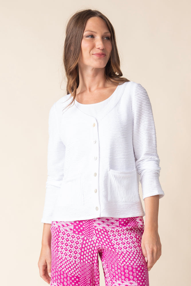 Habitat Spring/Summer 2025-H16020-Melrose Cardigan-White