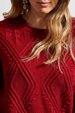 Tribal  Fall/Winter 2023-1608O/3863- Sweater-Earth Red - The Coach Pyramids