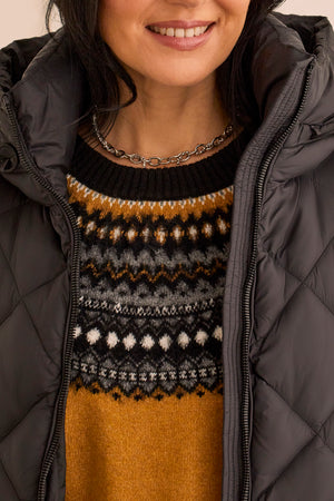 Tribal  Fall/Winter 2023-1615O/3864-Hooded Puffer  -Black - The Coach Pyramids