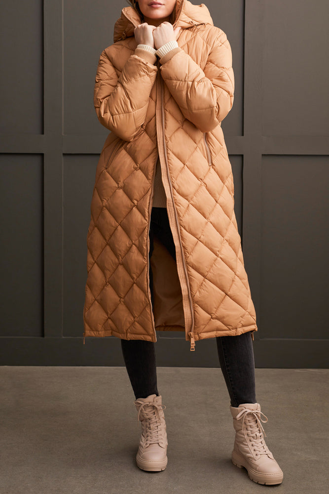 Tribal Fall 2024- 1615O/0120-Long Hooded Puffer-Tan