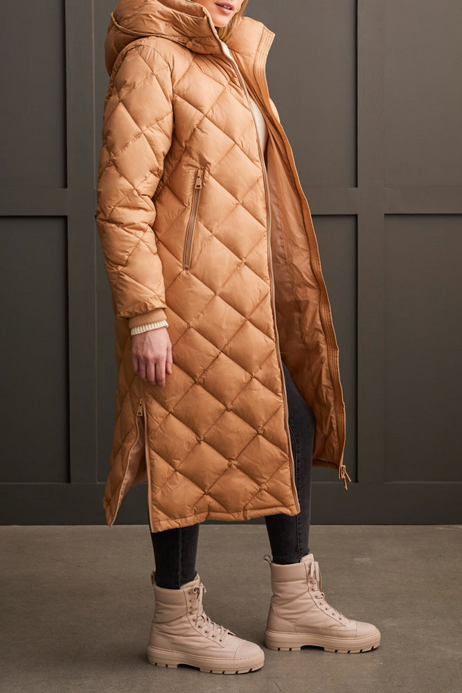 Tribal Fall 2024- 1615O/0120-Long Hooded Puffer-Tan