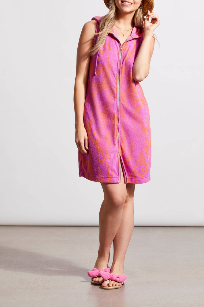 Tribal  Spring/Summer 2024-1625O-3879-Hooded Sleeveless Cover Up-Deep Orchid - The Coach Pyramids