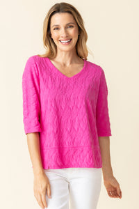 Habitat Spring/Summer 2025-H16315S5-Elbow Sleeve Tee-Berry - The Coach Pyramids