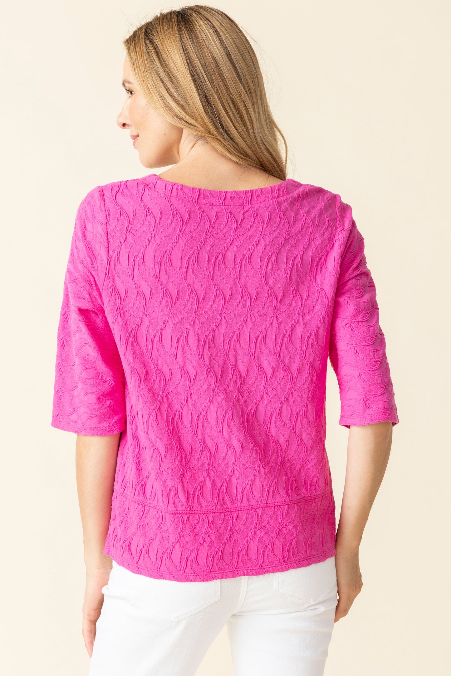 Habitat Spring/Summer 2025-H16315S5-Elbow Sleeve Tee-Berry - The Coach Pyramids