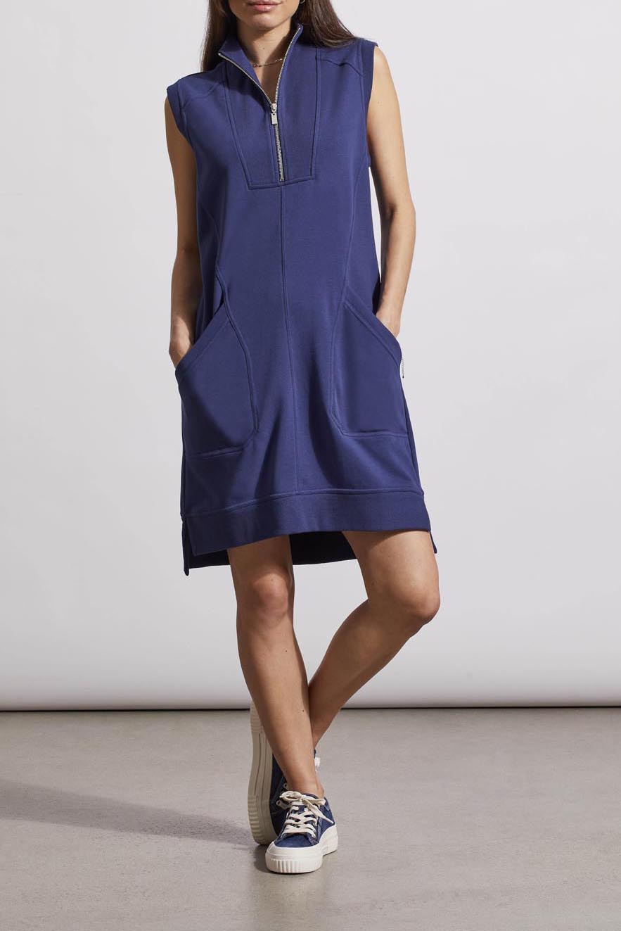 Tribal  Spring/Summer 2024-1632O-4614-Mock Neck Dress-Jet Blue - The Coach Pyramids