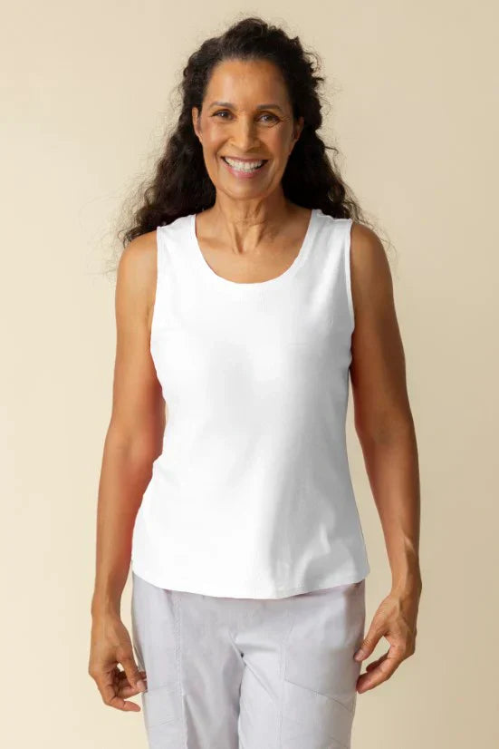 Habitat-H16417S6-Everyday Layering Tank-White - The Coach Pyramids