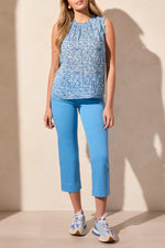 Tribal Spring/Summer 2025-1647O-2020W-Pull On Kick Flare Capri-Deep Sea - The Coach Pyramids