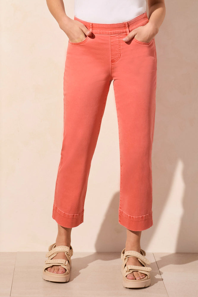 Tribal Spring/Summer 2025-1647O-2020W-Pull On Kick Flare Capri-Coral Sky - The Coach Pyramids