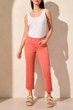 Tribal Spring/Summer 2025-1647O-2020W-Pull On Kick Flare Capri-Coral Sky - The Coach Pyramids