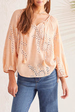 Tribal  Spring 2024-1654O/3647- Blouse W/Novelty Tassel-French Oak - The Coach Pyramids