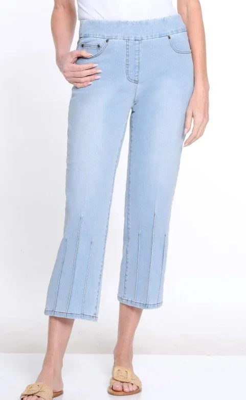 Multiples-M16710PM-Wide Leg Crop Jean-White - The Coach Pyramids