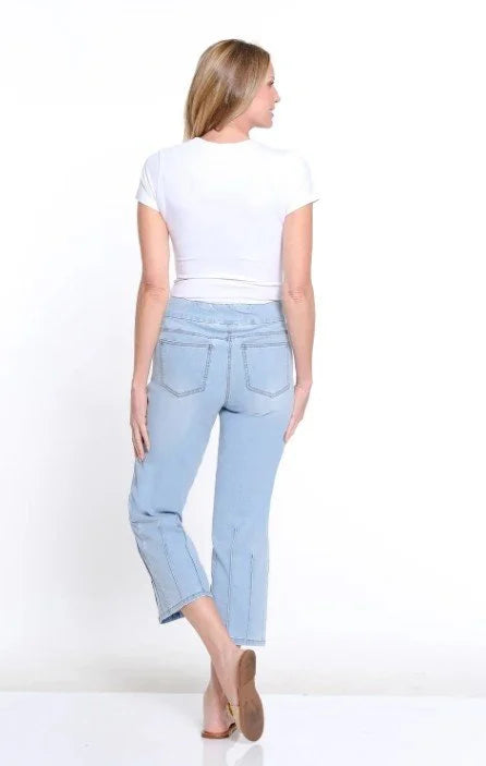Multiples-M16710PM-Wide Leg Crop Jean-White - The Coach Pyramids