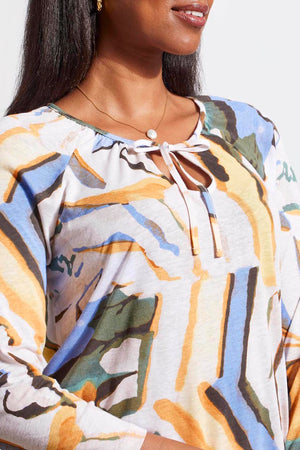 Tribal  Spring/Summer 2024 1671O/1557-Blouse W/Ties-Cypress - The Coach Pyramids