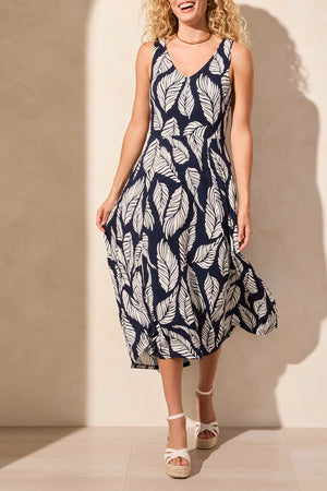 Tribal Spring/Summer 2025-1677O-3457-Printed Sleeveless High Low Dress-Indigo