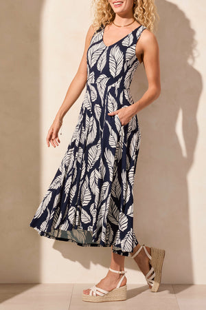 Tribal Spring/Summer 2025-1677O-3457-Printed Sleeveless High Low Dress-Indigo