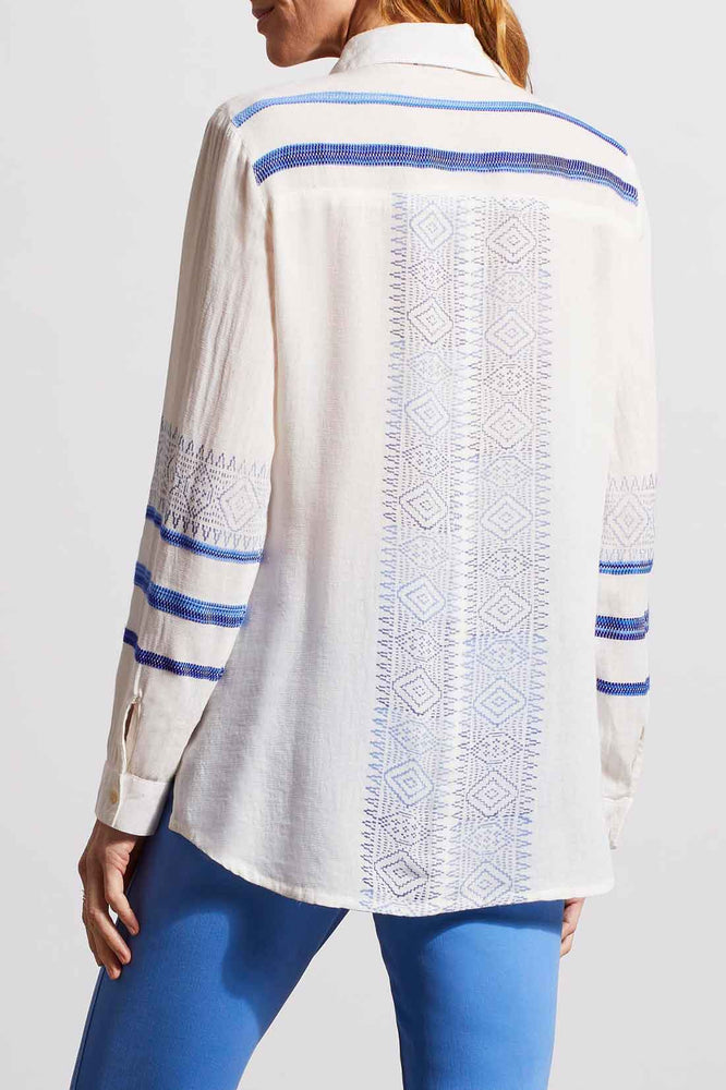 Tribal  Spring/Summer 2024-1685O-3870-Blouse W/Embroidery-French Oak - The Coach Pyramids