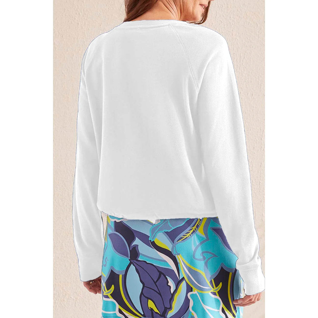 Tribal  Spring/Summer 2024-1699O-3907-Top W/Drawcord-White - The Coach Pyramids