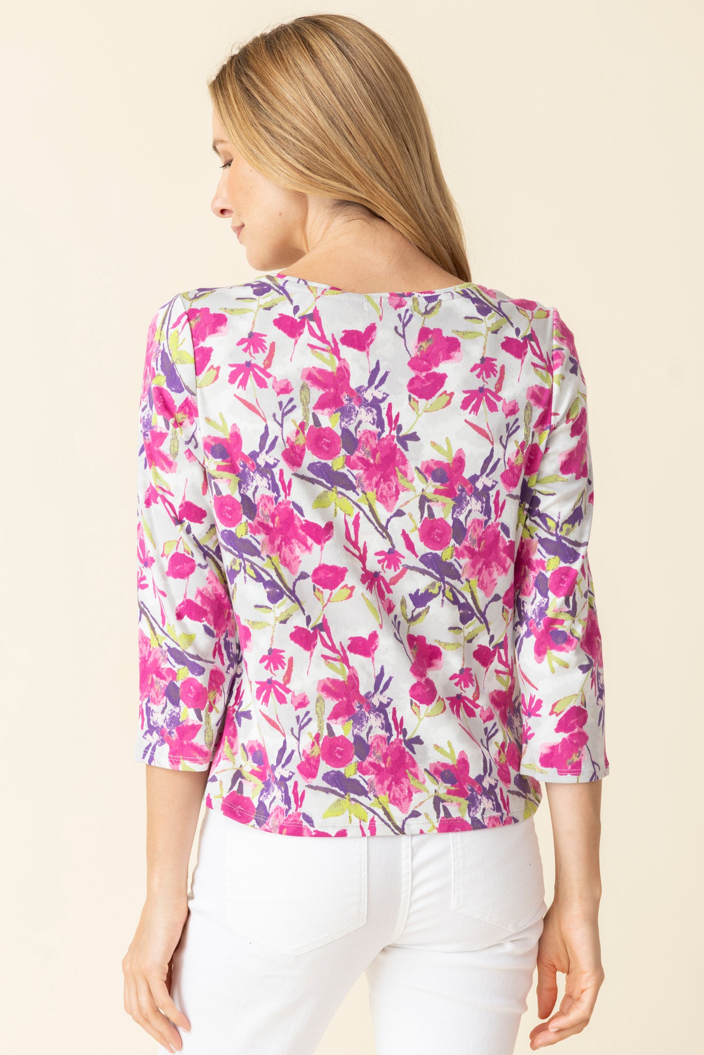 Habitat Spring/Summer 2025-H17310-Every Day Tee Floral-Berry - The Coach Pyramids
