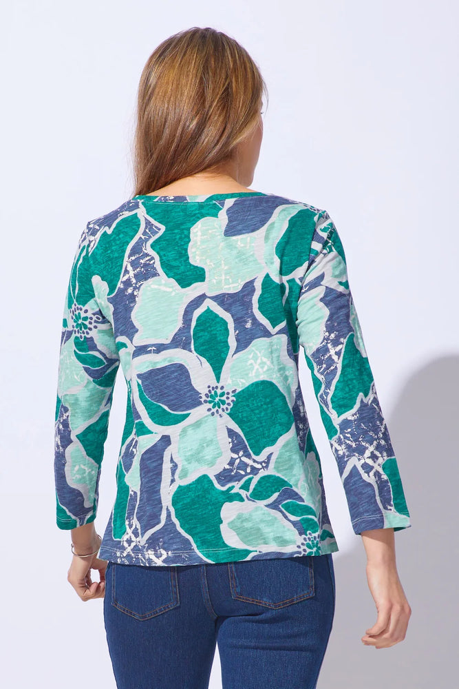 Habitat Escape Fall/Winter 2025-E17325-Stepped Hem Boxy Tee-Emerald - The Coach Pyramids
