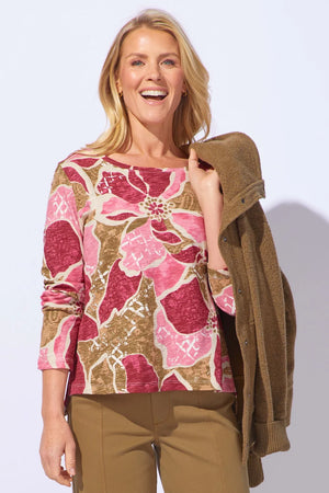 Habitat Escape Fall/Winter 2025-E17325-Stepped Hem Boxy Tee-Rose - The Coach Pyramids