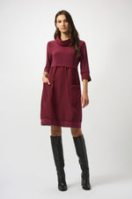 Joseph Ribkoff Fall 2025-17344F25-4433-Dress-Merlot - The Coach Pyramids