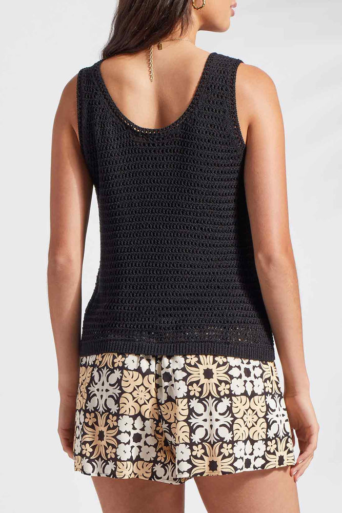 Tribal  Spring/Summer 2024-1741XX-3901-Crochet Tank Top-Black - The Coach Pyramids