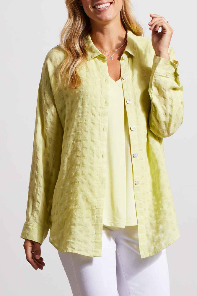 Tribal  Spring/Summer 2024-1753O-3887-Button Front Blouse-Wild Lime - The Coach Pyramids