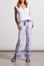 Tribal  Spring/Summer 2024-1756O-3477-Pull On Ankle Pant-Blue Print - The Coach Pyramids