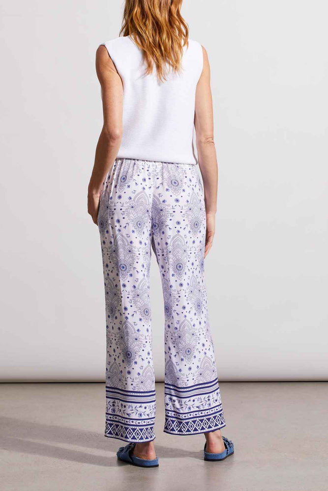 Tribal  Spring/Summer 2024-1756O-3477-Pull On Ankle Pant-Blue Print - The Coach Pyramids