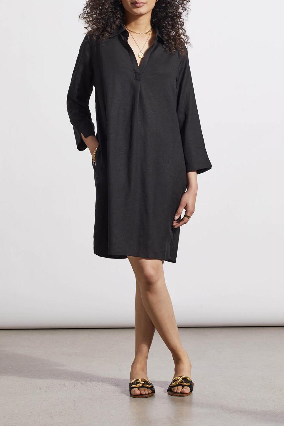 Tribal  Spring/Summer 2024-1765O-4525-Dress W/Pockets-Black - The Coach Pyramids