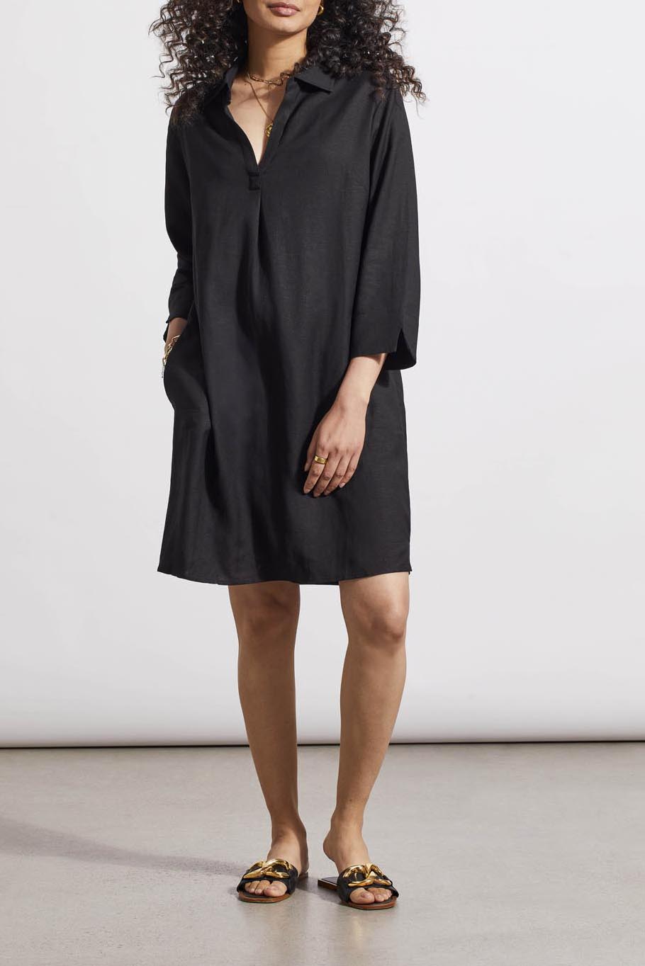 Tribal  Spring/Summer 2024-1765O-4525-Dress W/Pockets-Black - The Coach Pyramids