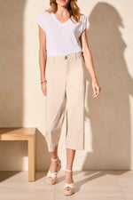 Tribal Spring/Summer 2025-1774O-3875-High Rise Twill Capri Pant-French Oak