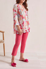 Tribal  Spring/Summer 2024-1788O/3647-Blouse W/Embroidery-Raspberry - The Coach Pyramids