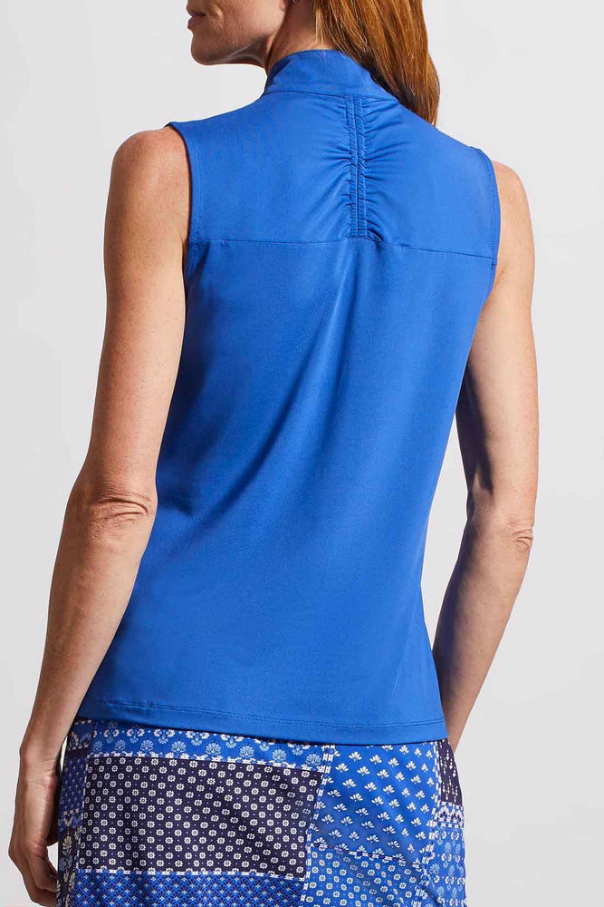 Tribal  Spring/Summer 2024-1791O-3506-Zip Mock Top-Cobalt - The Coach Pyramids