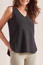 Tribal  Spring/Summer 2024 1810O/3936-V Neck Tank-Dried Sage - The Coach Pyramids