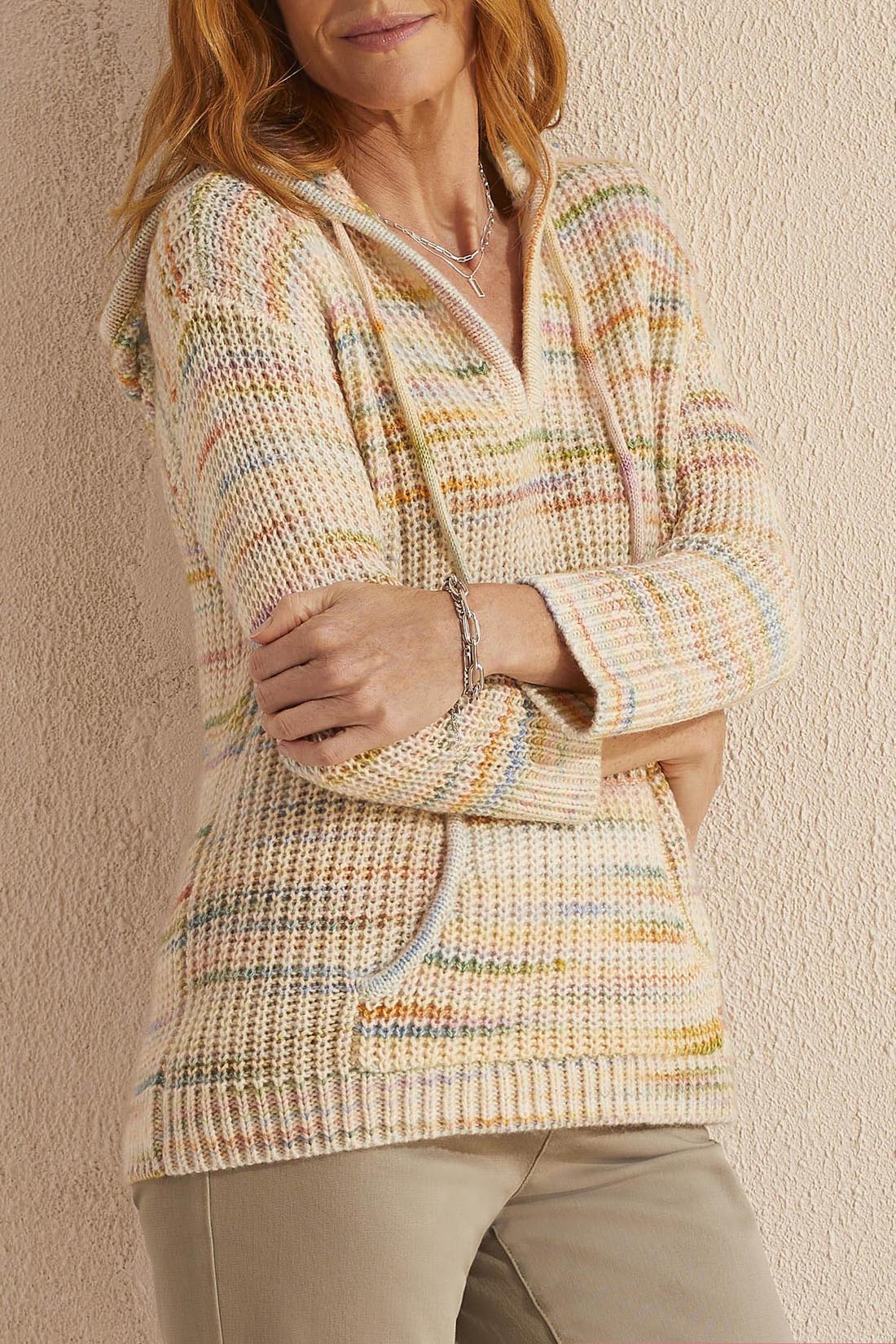 Tribal  Spring/Summer 2024 1812O/3899-Sweater W/ Hood-Muted Clay - The Coach Pyramids