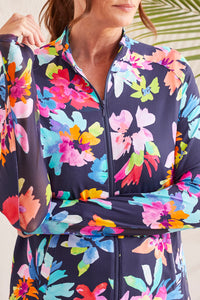 Tribal  Spring/Summer 2024-1817O-3024-Mock Neck Cardigan-Laguna - The Coach Pyramids