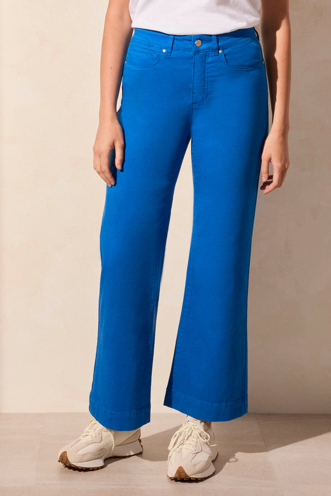 Tribal Fall 2025-1861O-2020W-Stretch Fly Front Wide Leg Pants-Black - The Coach Pyramids