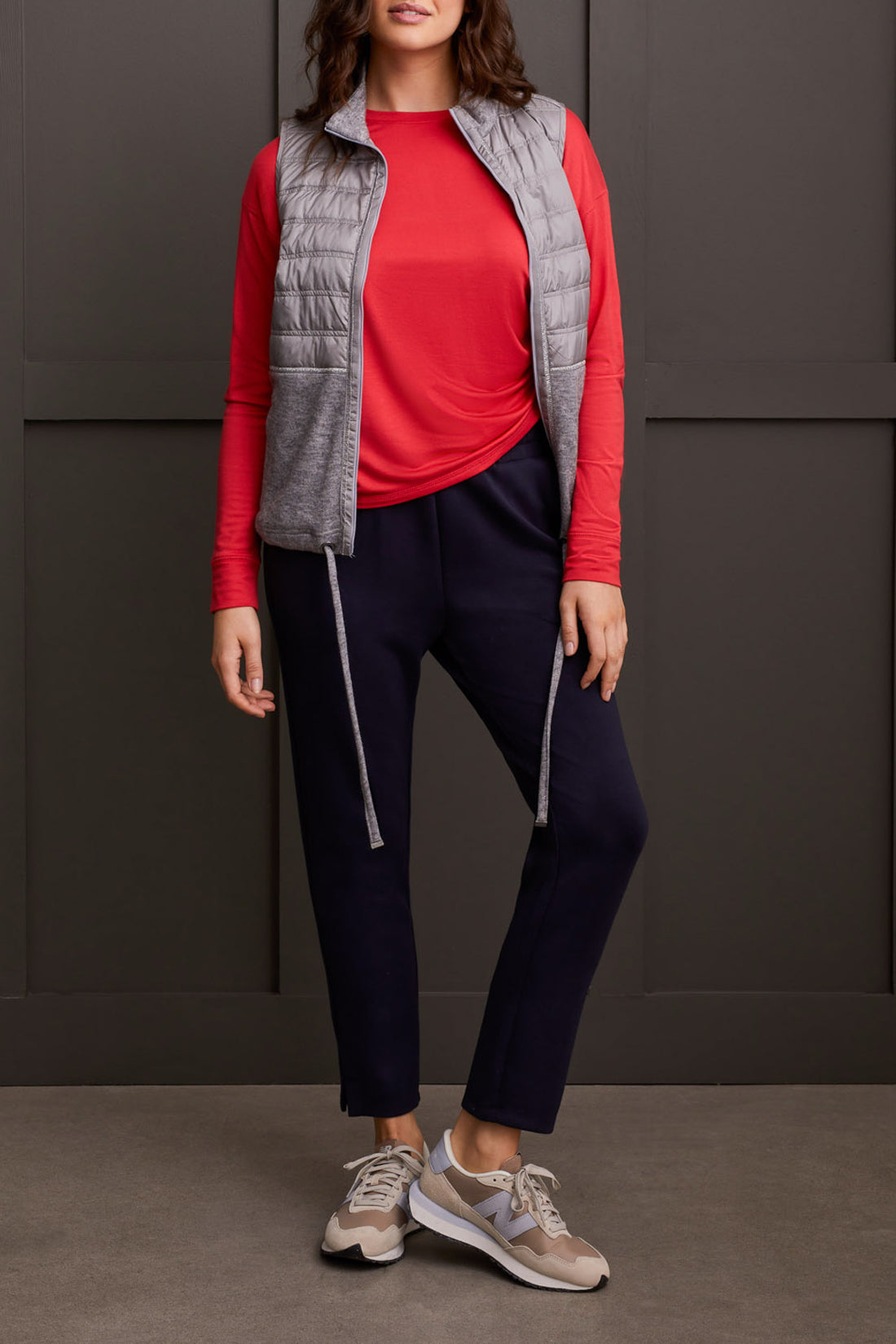 Tribal Fall 2024- 1902O/0366-Crew Neck Top W/Side Ruching-Grenadine - The Coach Pyramids