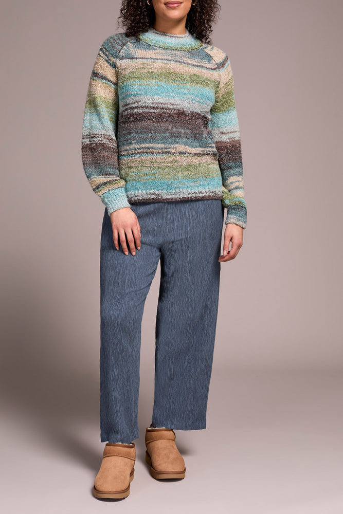 Tribal Fall 2025-1942O-8208-Long Sleeve Mock Neck Sweater-Aqua Haze - The Coach Pyramids