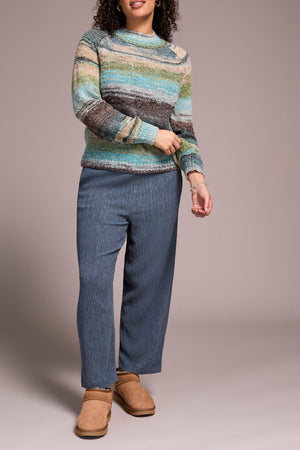 Tribal Fall 2025-1942O-8208-Long Sleeve Mock Neck Sweater-Aqua Haze - The Coach Pyramids